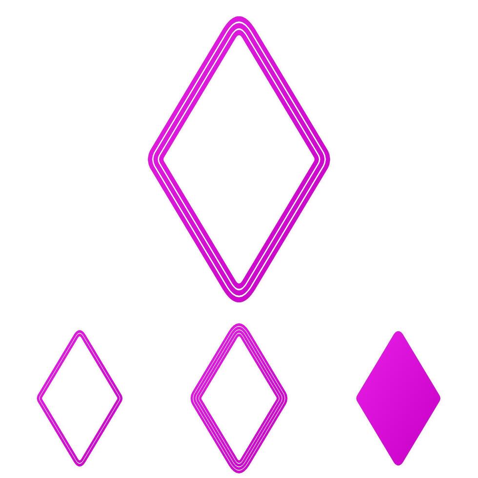 Magenta line rhombus logo design set vector