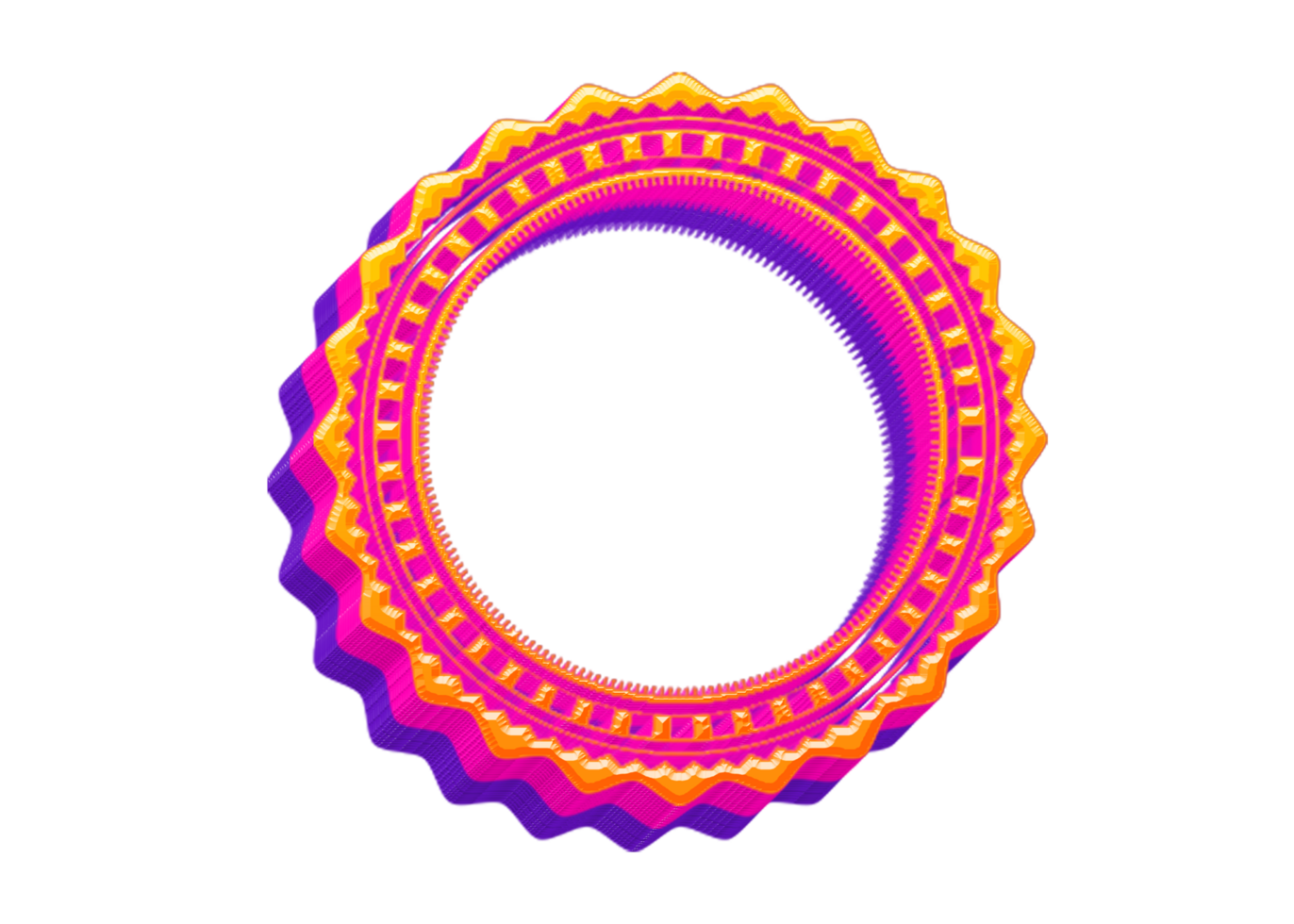 circle shape golden glossy frame curve design style png