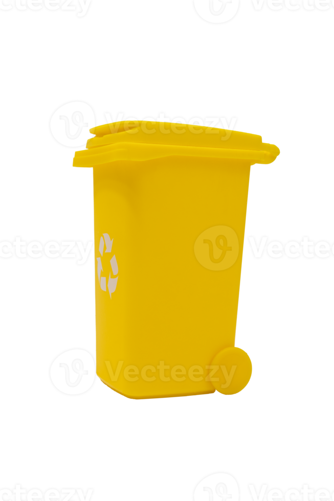 geel uitschot kan met recyclebaar deksel geïsoleerd Aan een transparant achtergrond. png