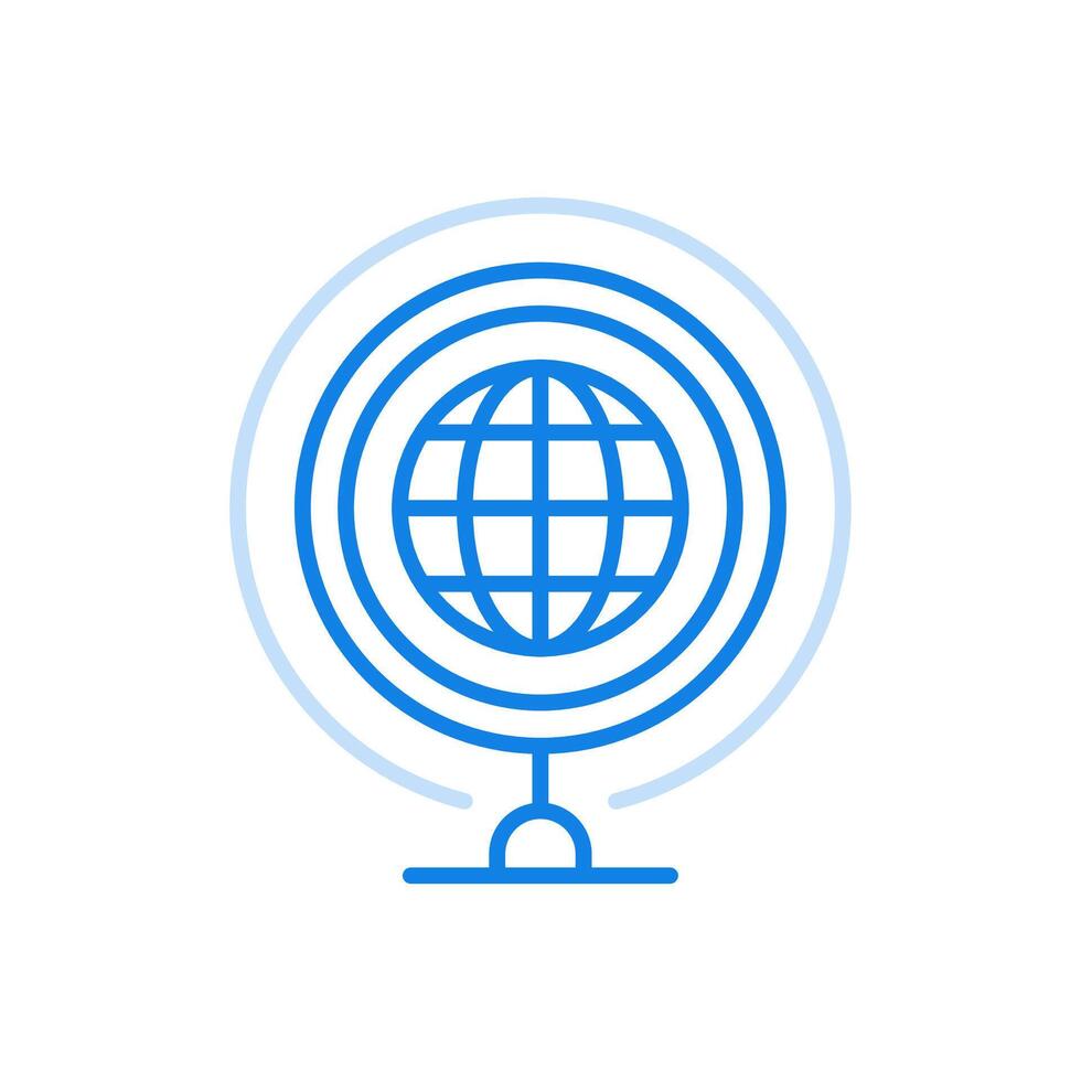 Globe symbol line icon. Global travel and geography symbol. vector