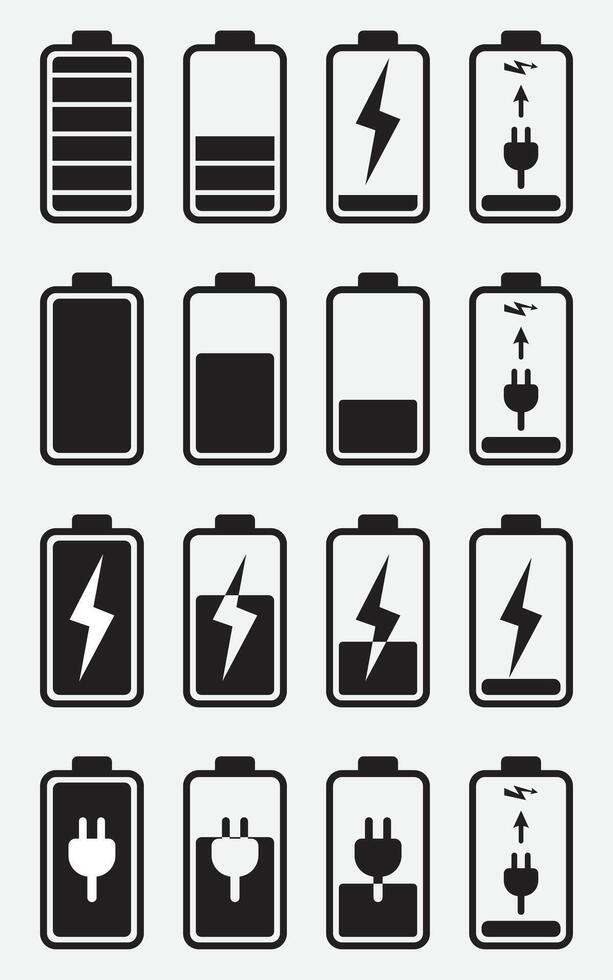 Battery icon illustration. battery charging sign and symbol. battery charge level vector