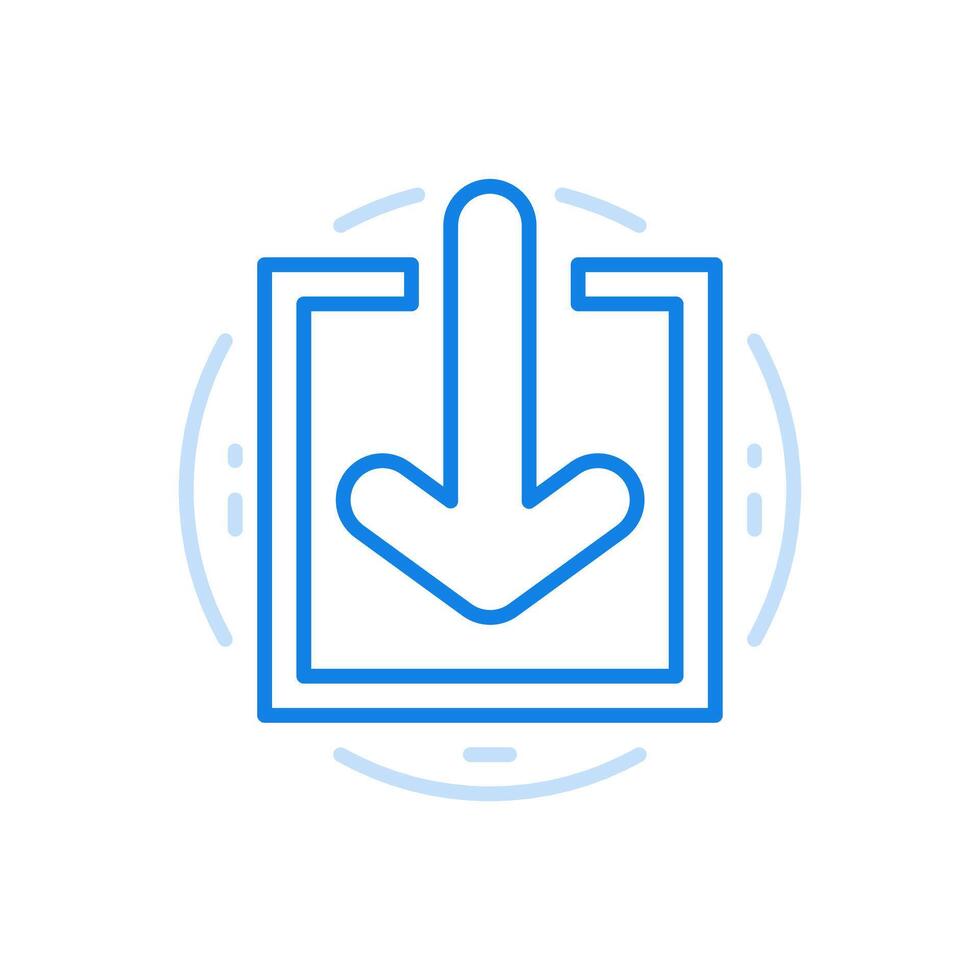 Loading information line icon. Process of filling disk with digital data. vector