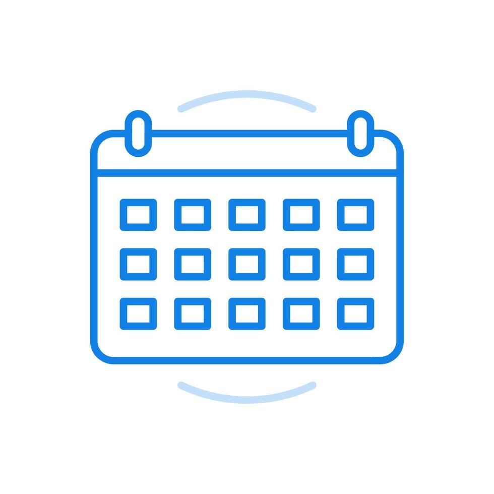 escritorio calendario línea icono. conveniente calendario organizador con información diseño. vector