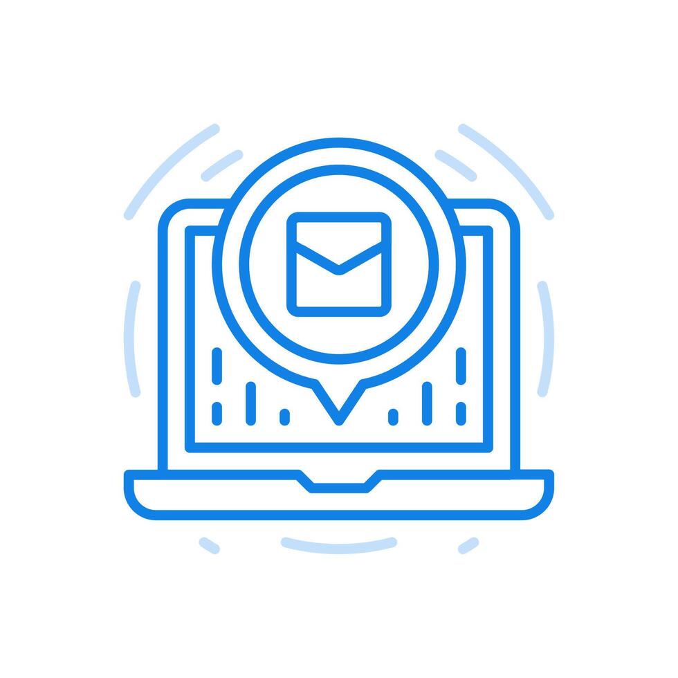 Online message line icon. Web chat application with correspondence and communication. vector