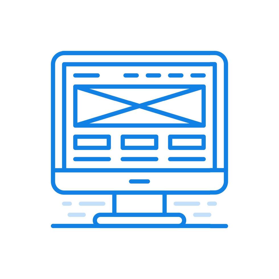 Online letter line icon. Email messages envelope on monitor screen. vector