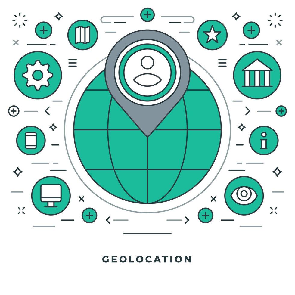 Flat line illustration. Modern thin linear stroke icons. vector