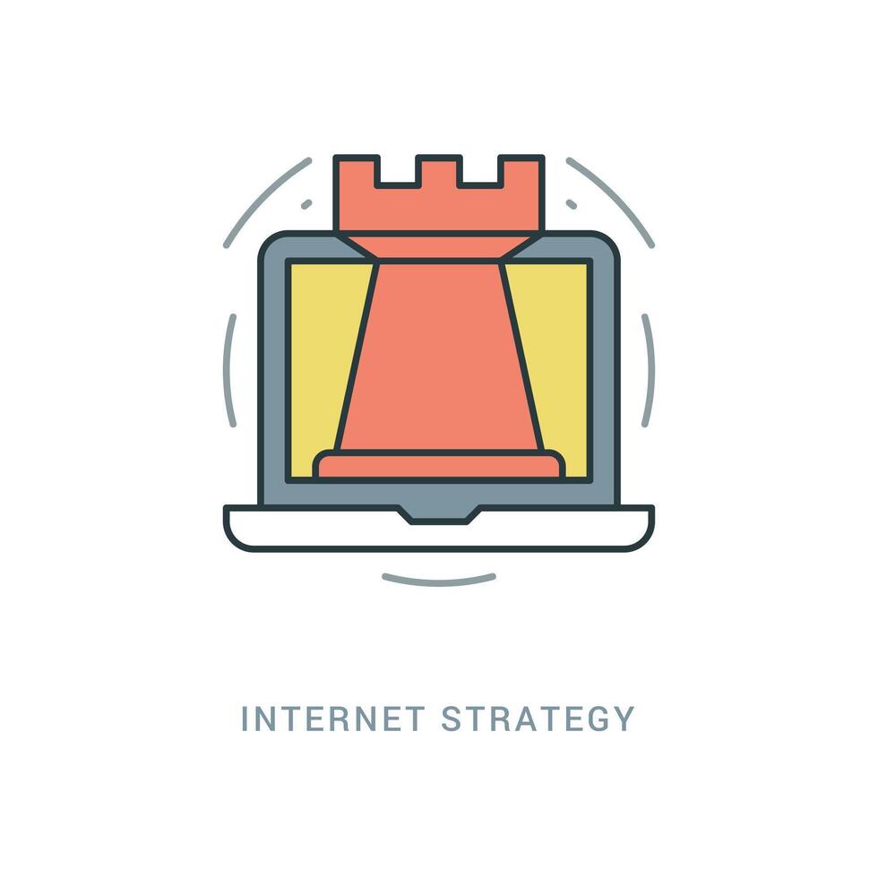 Line Icon Flat thin linear stroke illustration. vector
