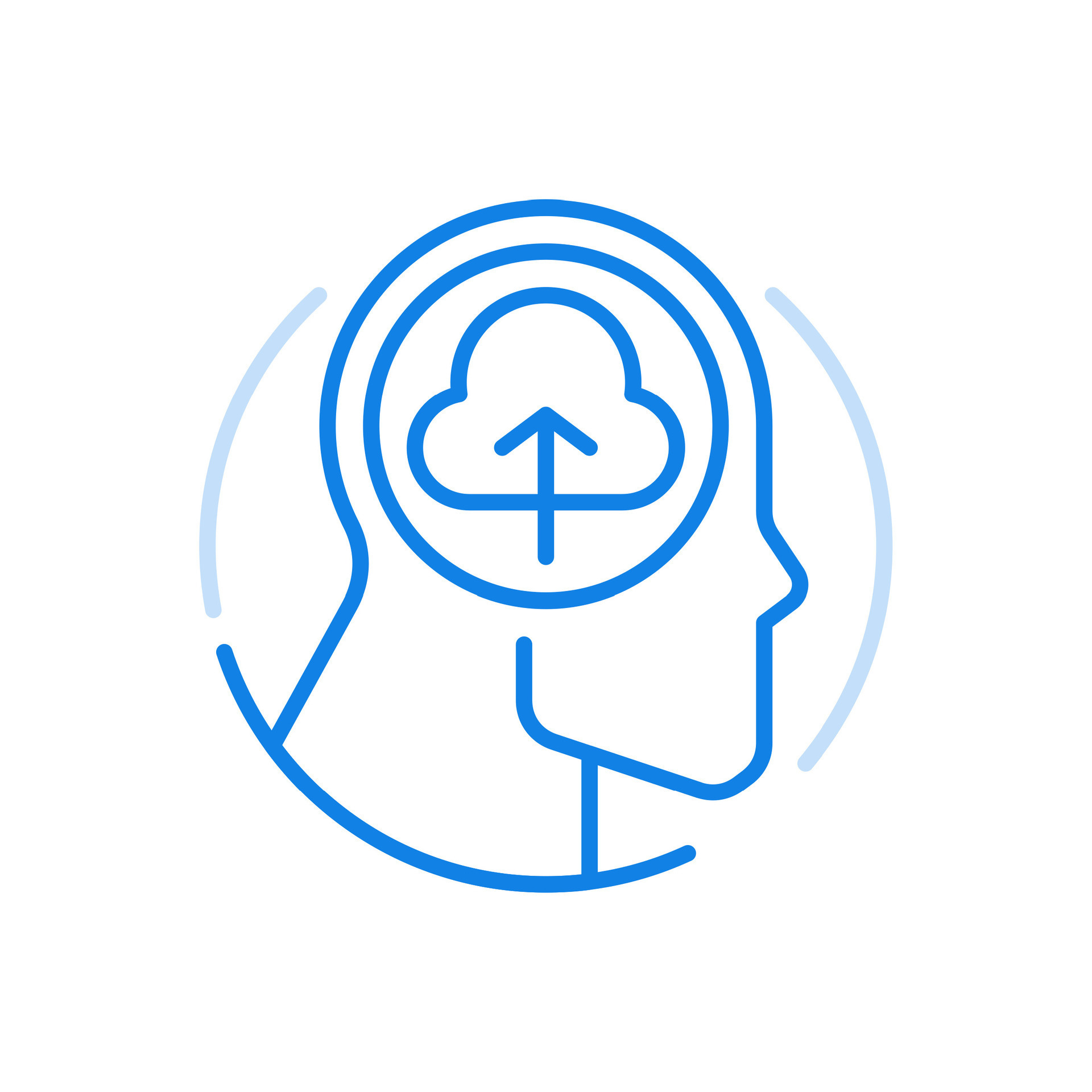 Learning process thinking line icon. Procedure for intelligence ...