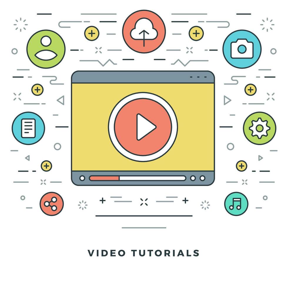 Flat line Business Concept illustration. vector