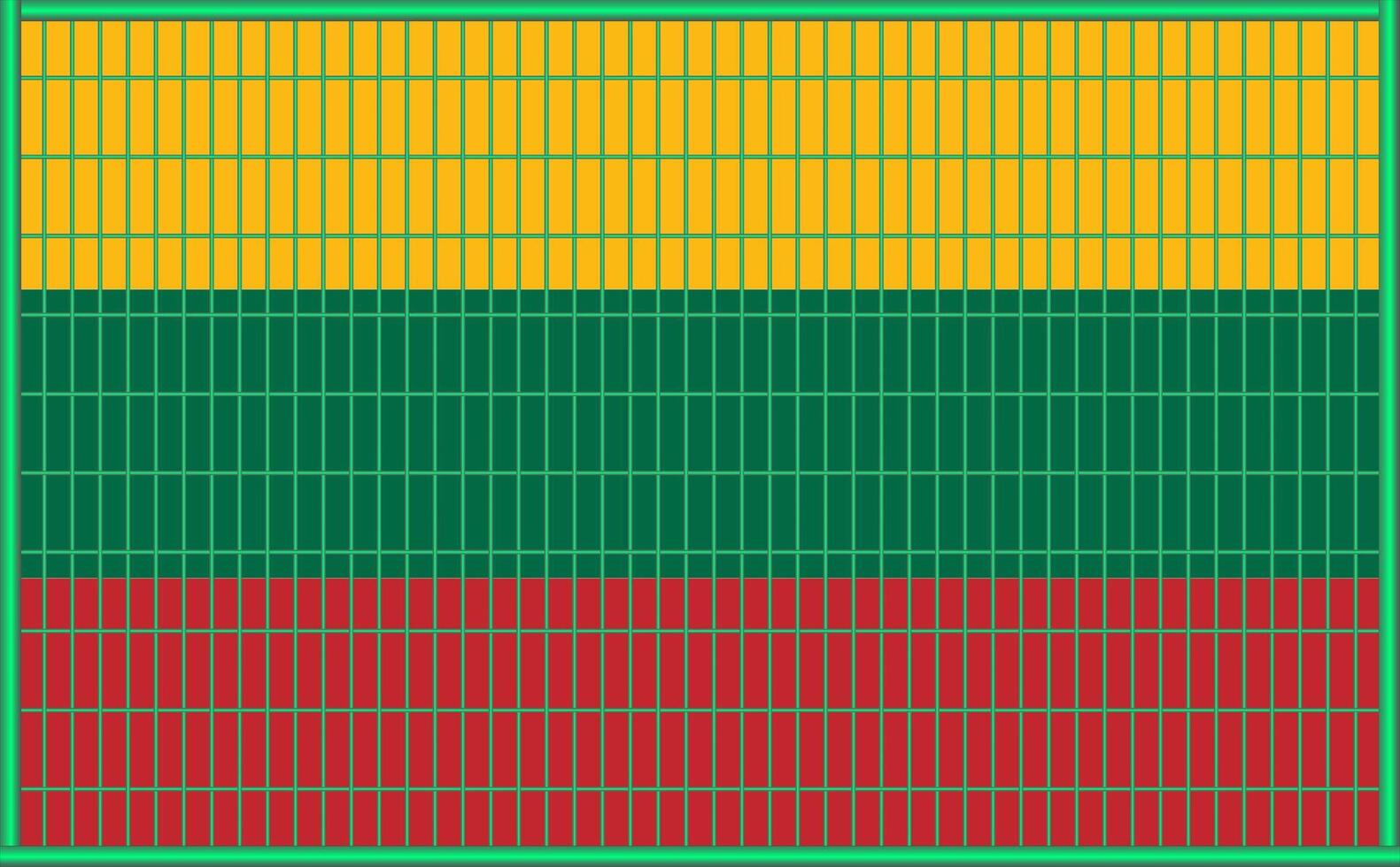 illustration of Lithuania flag under the lattice. The concept of isolationism. No war. vector