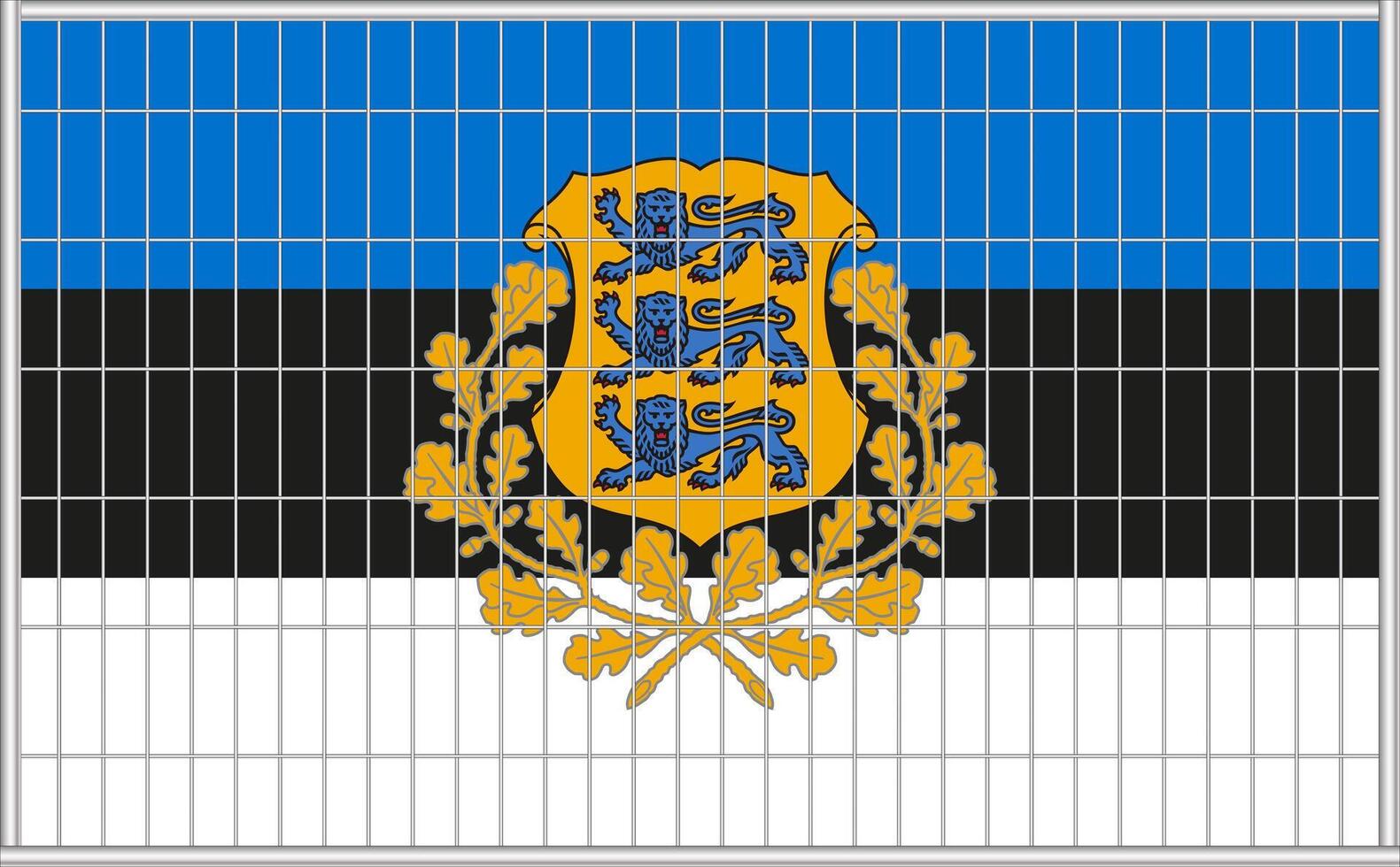 ilustración de el bandera de Estonia debajo el enrejado. el concepto de aislacionismo. No guerra. vector