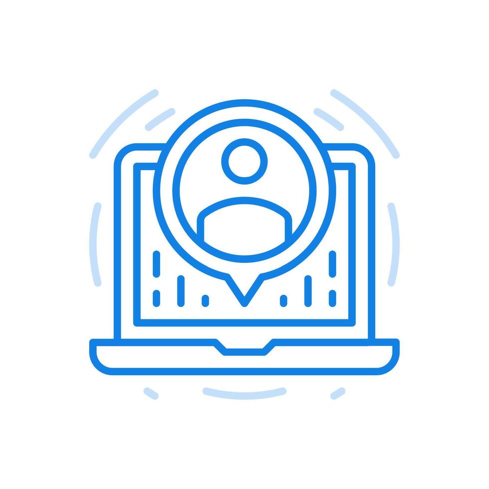 Online conference line icon. Technologies of web communication and remote work. vector