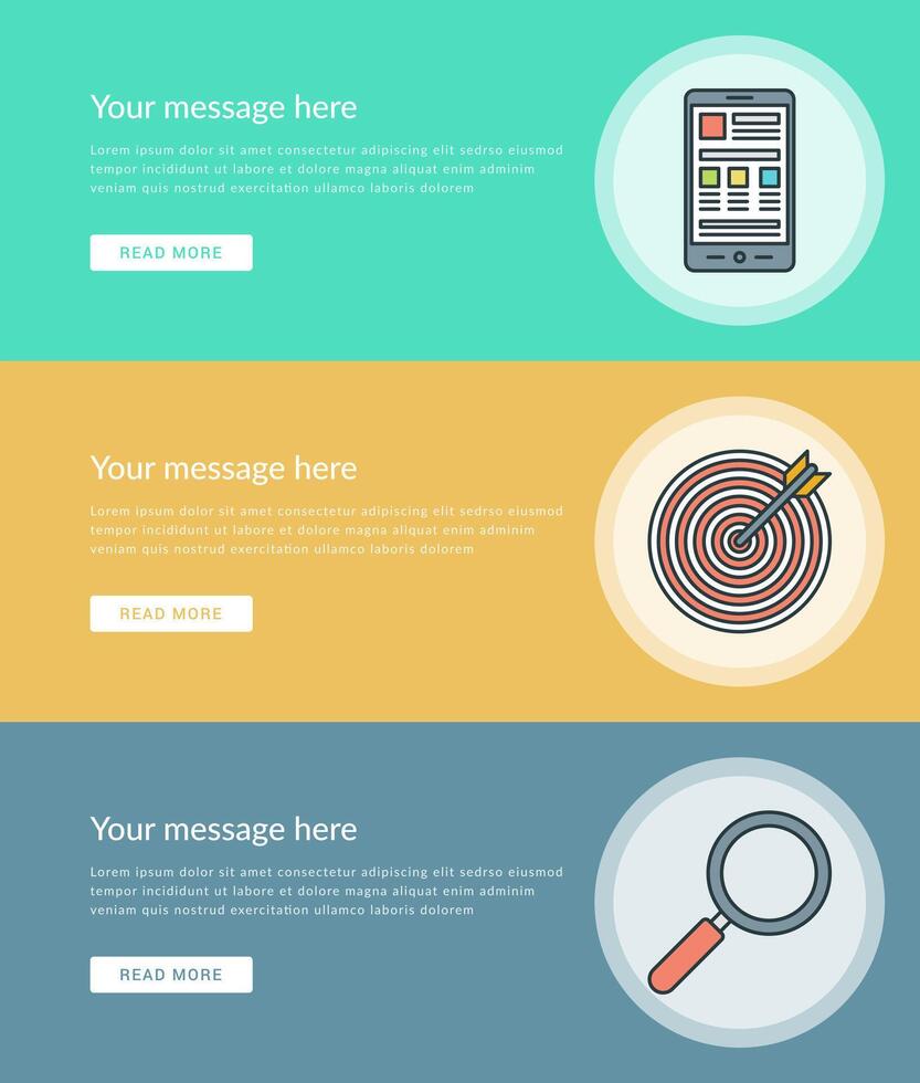 plano línea negocio concepto web sitio pancartas conjunto ilustración. vector