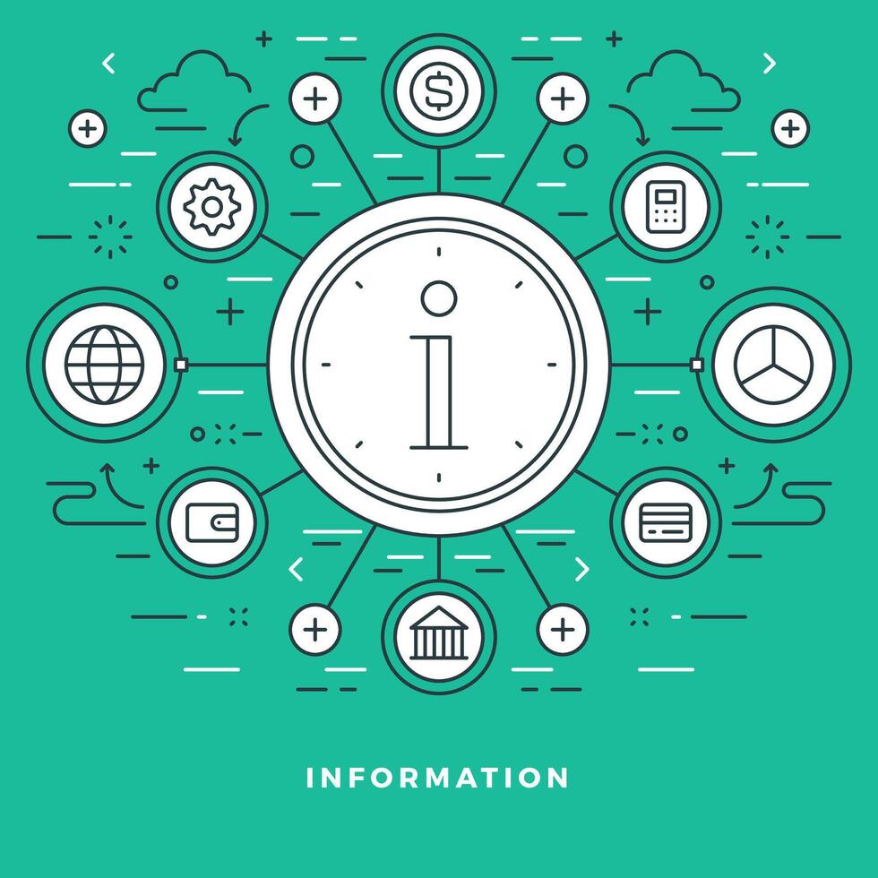 Flat line illustration. Modern thin linear stroke icons. vector