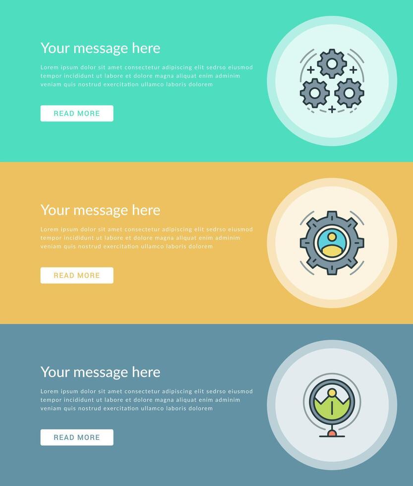 plano línea negocio concepto web sitio pancartas conjunto vector