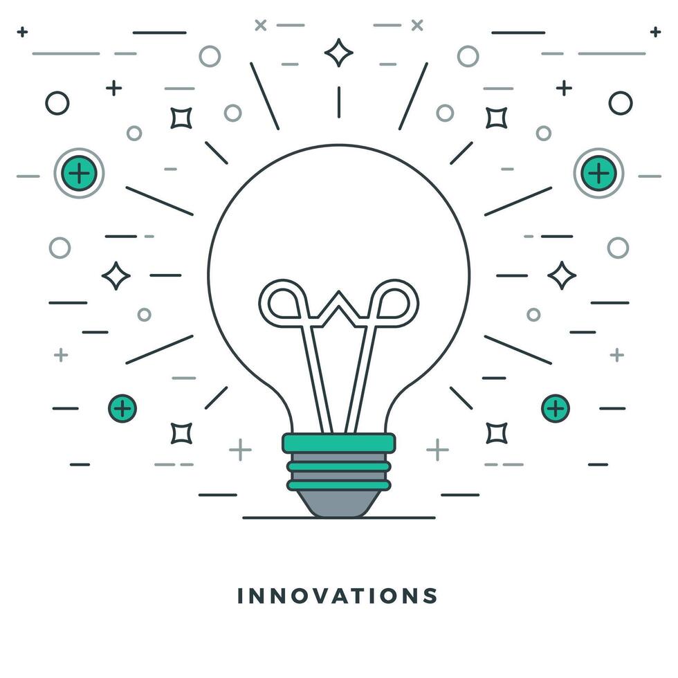 Flat line illustration. Modern thin linear stroke icons. vector
