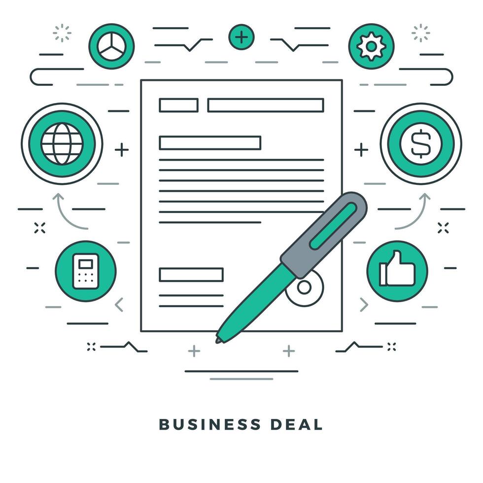 Flat line illustration. Modern thin linear stroke icons. vector