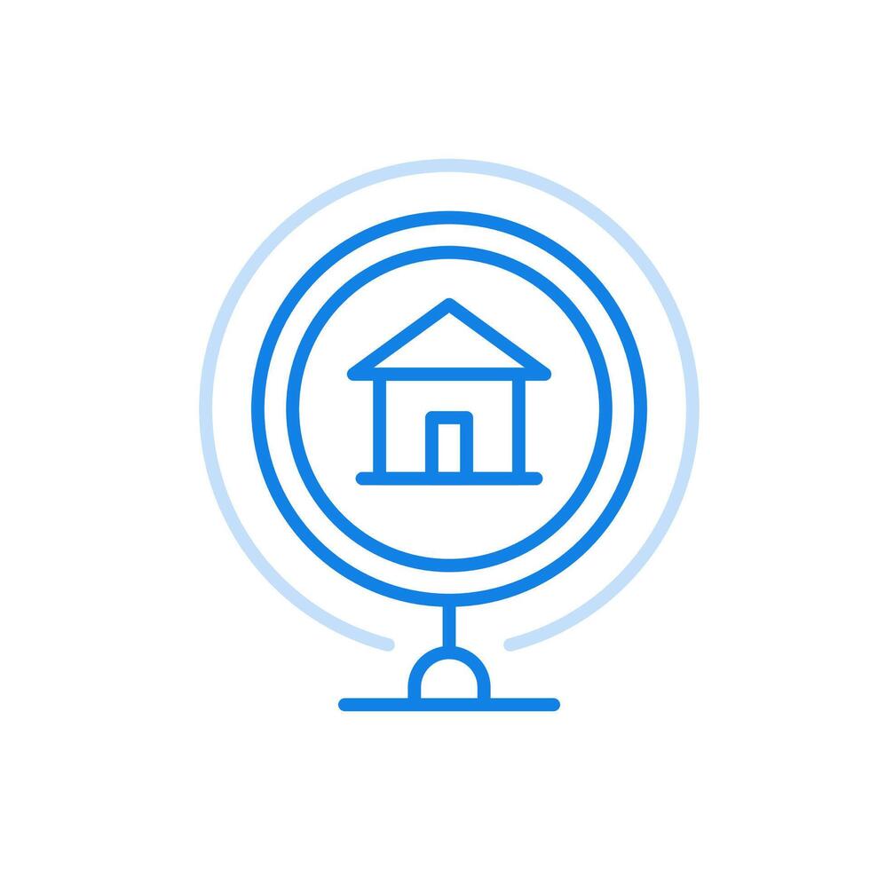 Smart home symbol line icon. Modern online technologies with concept of full automation. vector