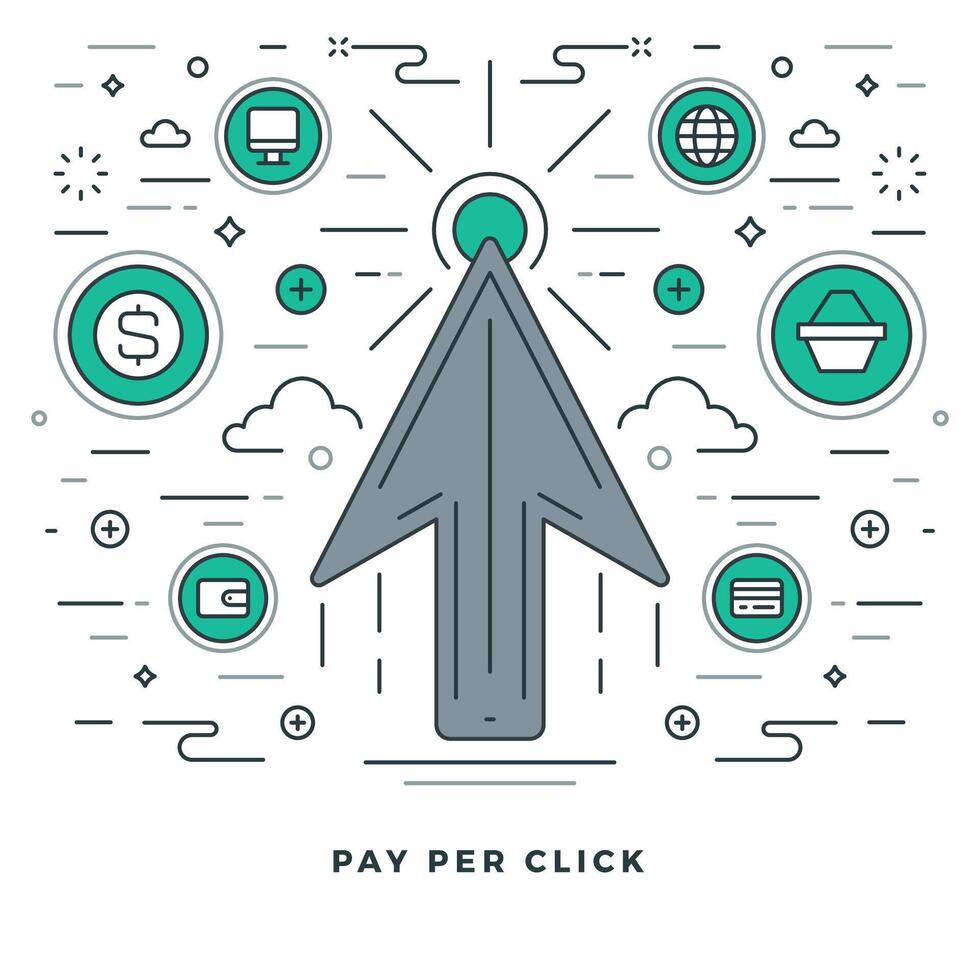 Flat line illustration. Modern thin linear stroke icons. vector
