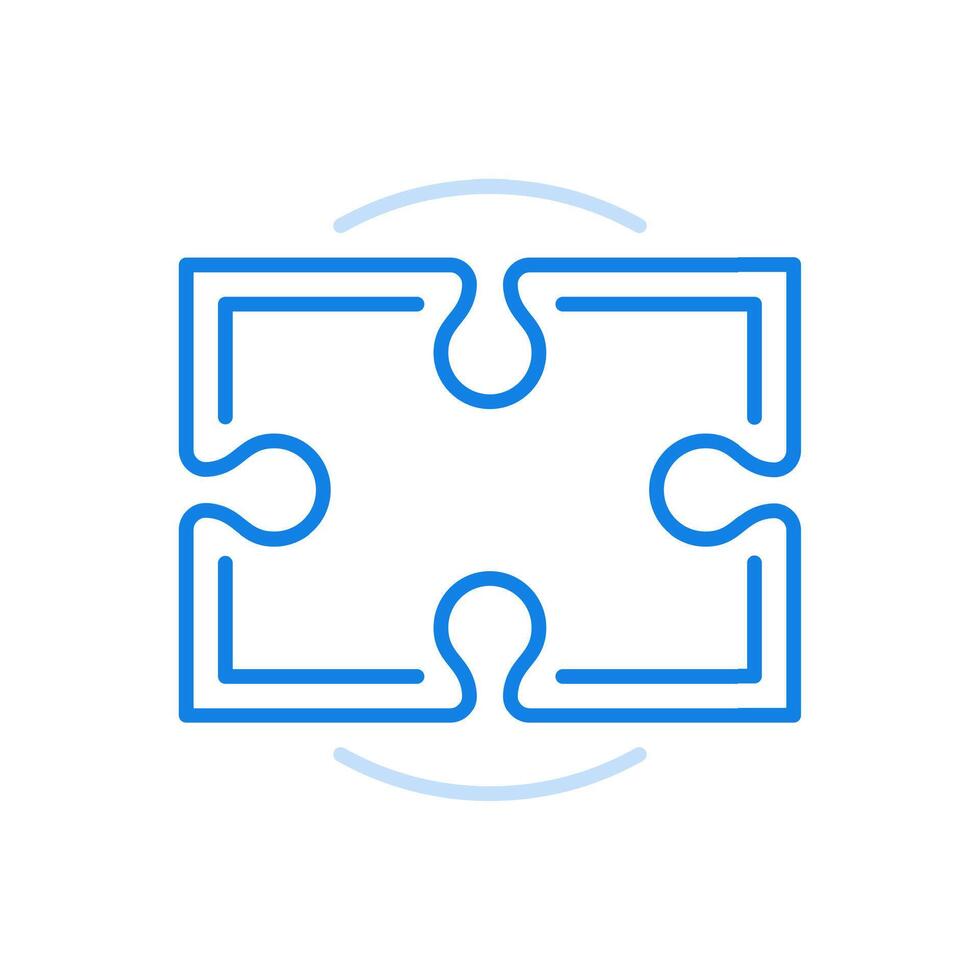 Detail of puzzle line icon. Puzzle element for creative assembly solutions. vector