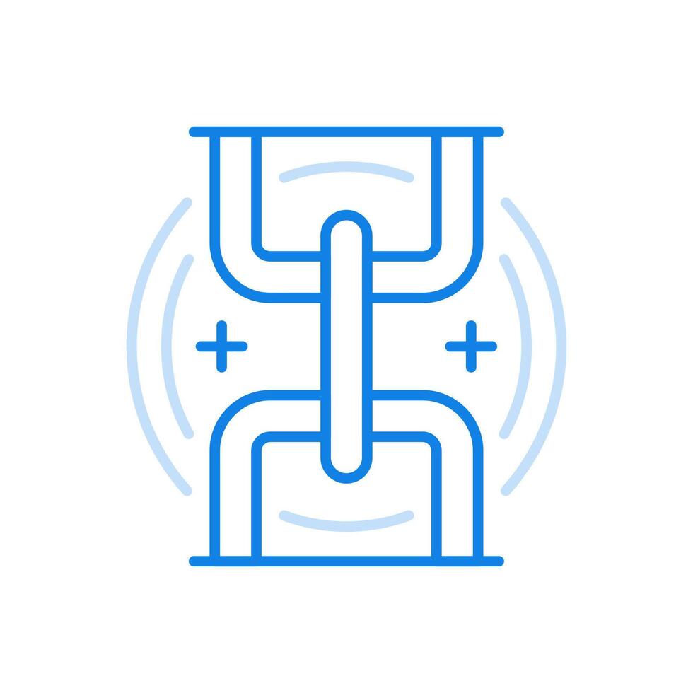 Strengthening workflow line icon. Linked chain links. vector