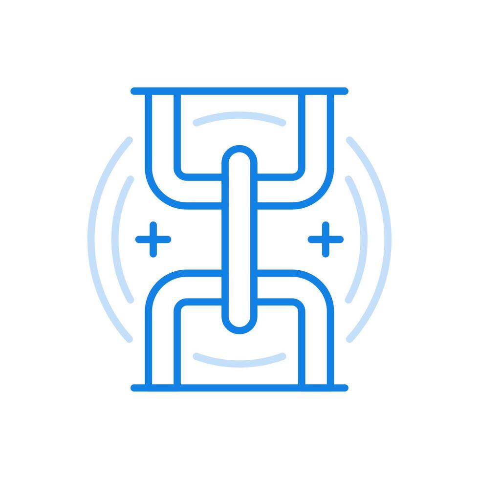 Strengthening workflow line icon. Linked chain links. vector