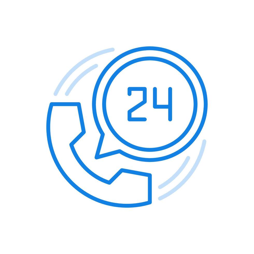 Hot line consultation icon online technical customer service handset with circle 24 assistance vector