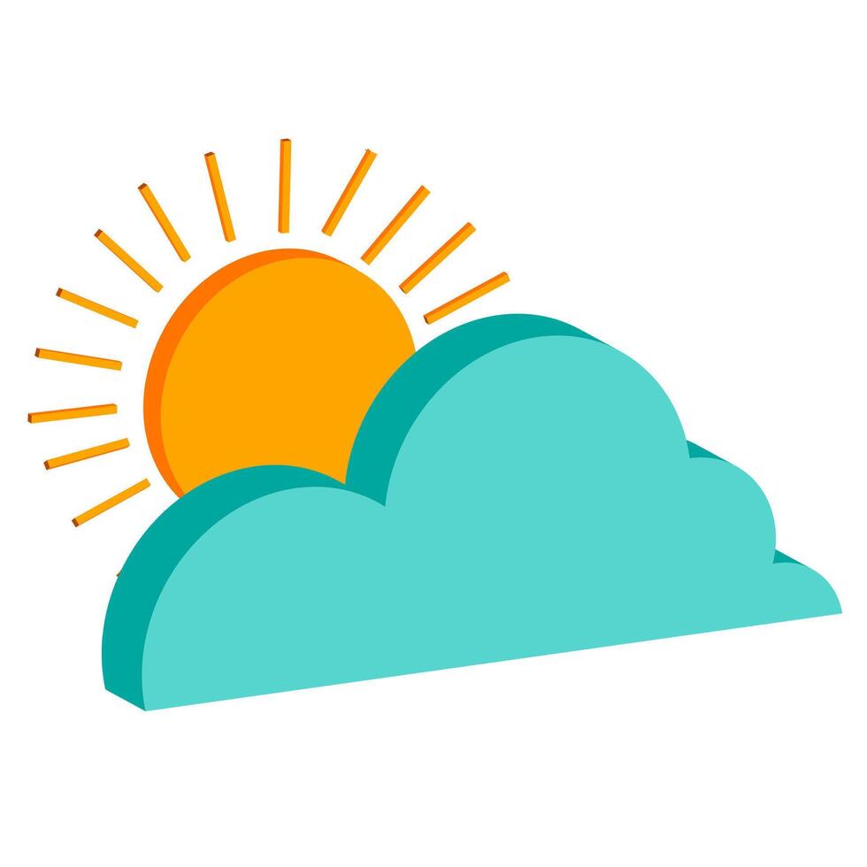 isometric weather icon variable weather vector