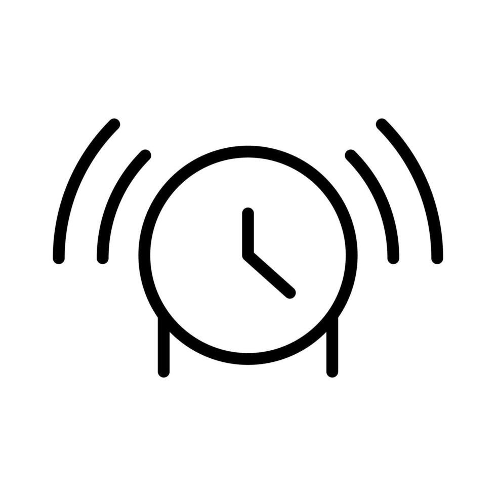 black line icon alarm clock isolated on white background vector