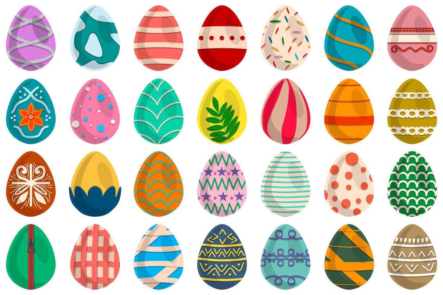 ilustración en tema celebracion fiesta Pascua de Resurrección con cazar vistoso brillante huevos vector