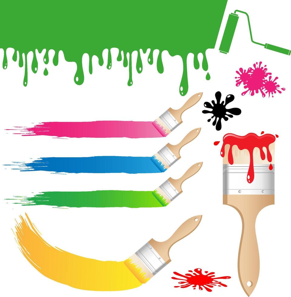 Set of Paint brush vector