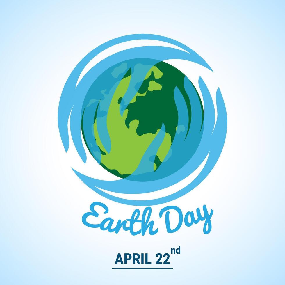 Ecology world with Celebrated Earth Day text vector