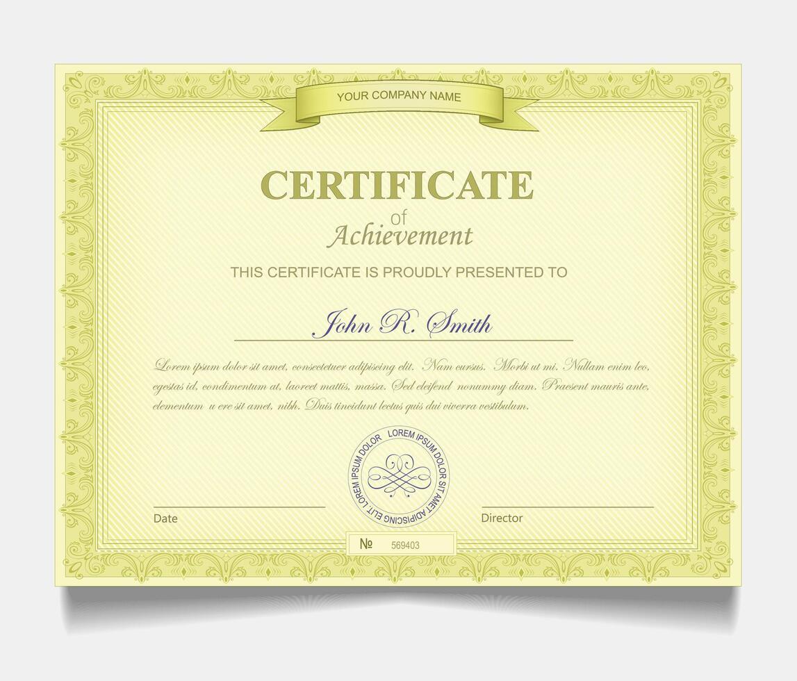 elegant modern gold base diploma certificate template. Use for print, certificate, diploma, graduation vector