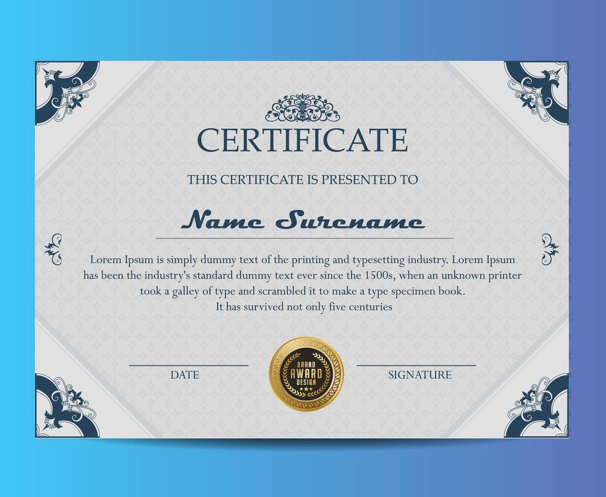 elegante moderno oro base diploma certificado modelo. utilizar para imprimir, certificado, diploma, graduación vector