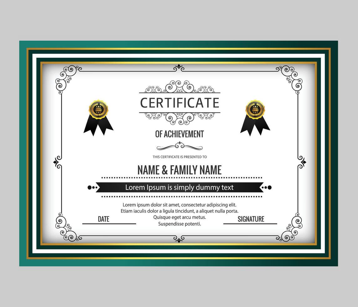 elegant modern gold base diploma certificate template. Use for print, certificate, diploma, graduation vector