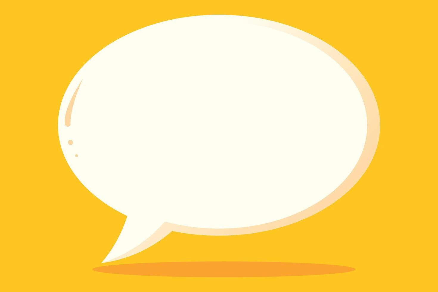 Comic cloud speech bubble round shape on yellow background. Message, sms, talk symbol. Flat illustration. vector