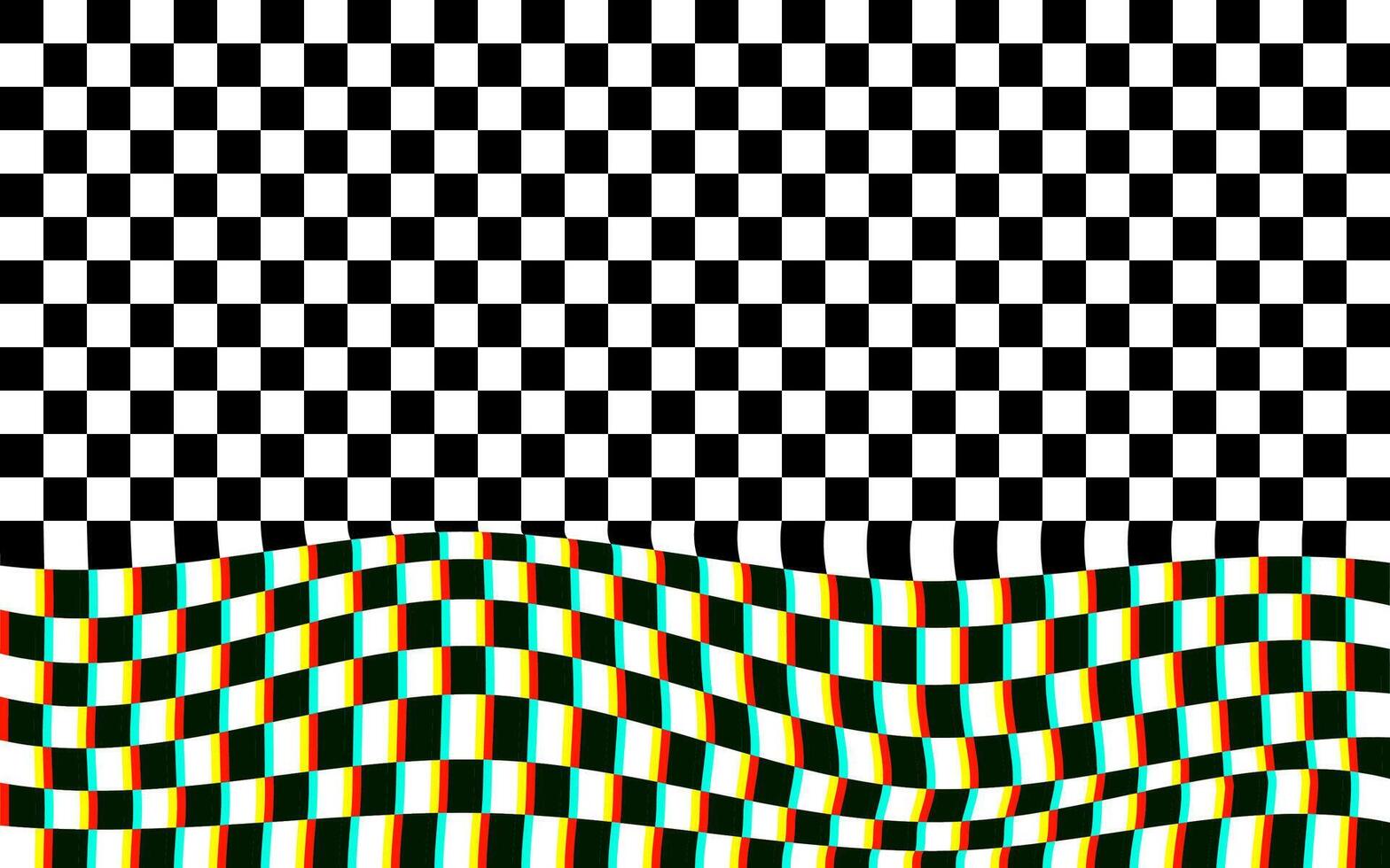 Psychedelic checkered background with glitch effect. Graphic element for fabric, textile, clothing, wrapping paper, wallpaper, poster. Graphic element. vector