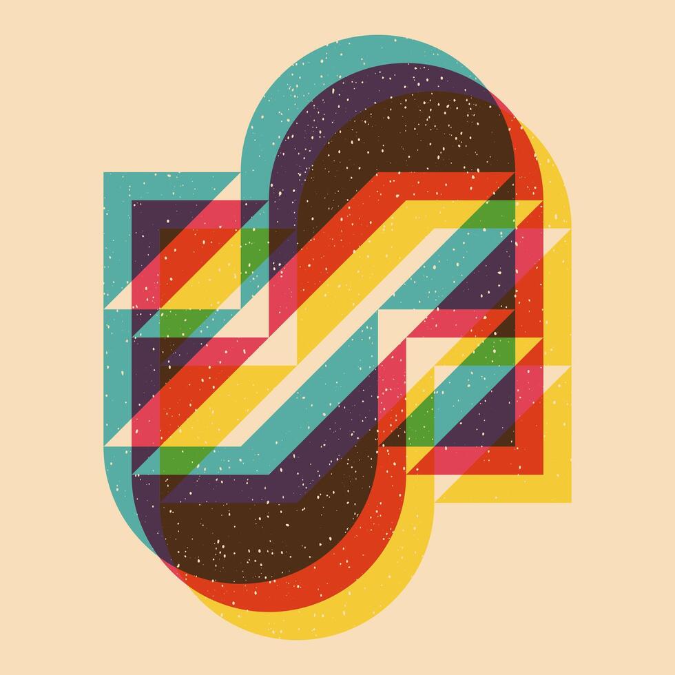 Geometric object with riso print effect. . Graphic element for fabric, textile, clothing, wrapping paper, wallpaper, poster. Graphic element. Perfect For your own decoration or design vector