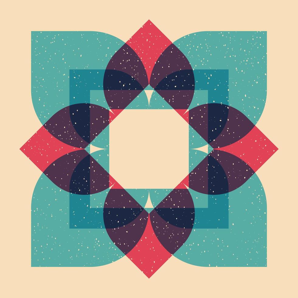Geometric object with riso print effect. . Graphic element for fabric, textile, clothing, wrapping paper, wallpaper, poster. Graphic element. Perfect For your own decoration or design vector
