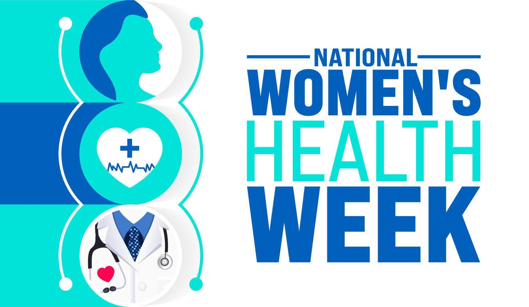 May is National Women's Health Week background template. Holiday concept. use to background, banner, placard, card, and poster design template with text inscription and standard color. vector