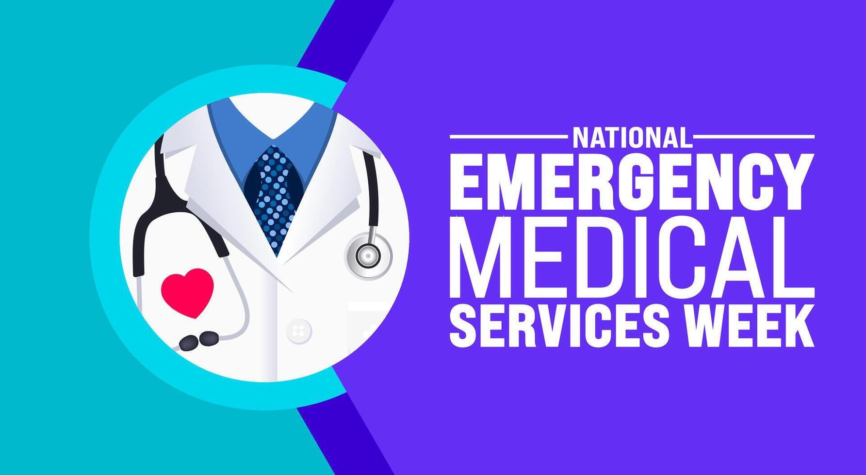 May is Emergency Medical Services week background template. Holiday concept. use to background, banner, placard, card, and poster design template with text inscription and standard color. vector