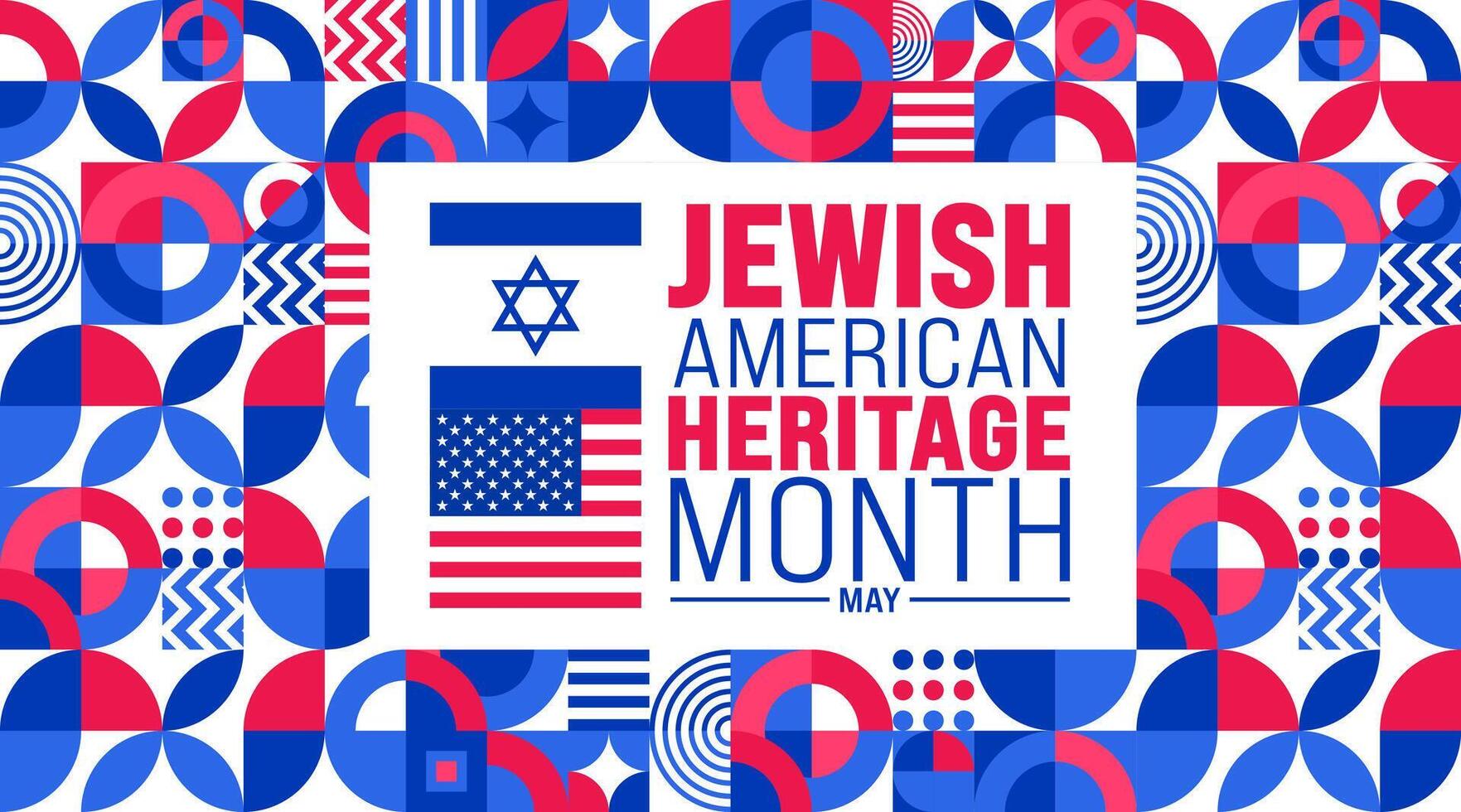 May is Jewish American Heritage Month geometric shape pattern background design template. use to background, banner, placard, card, and poster design template. illustration vector