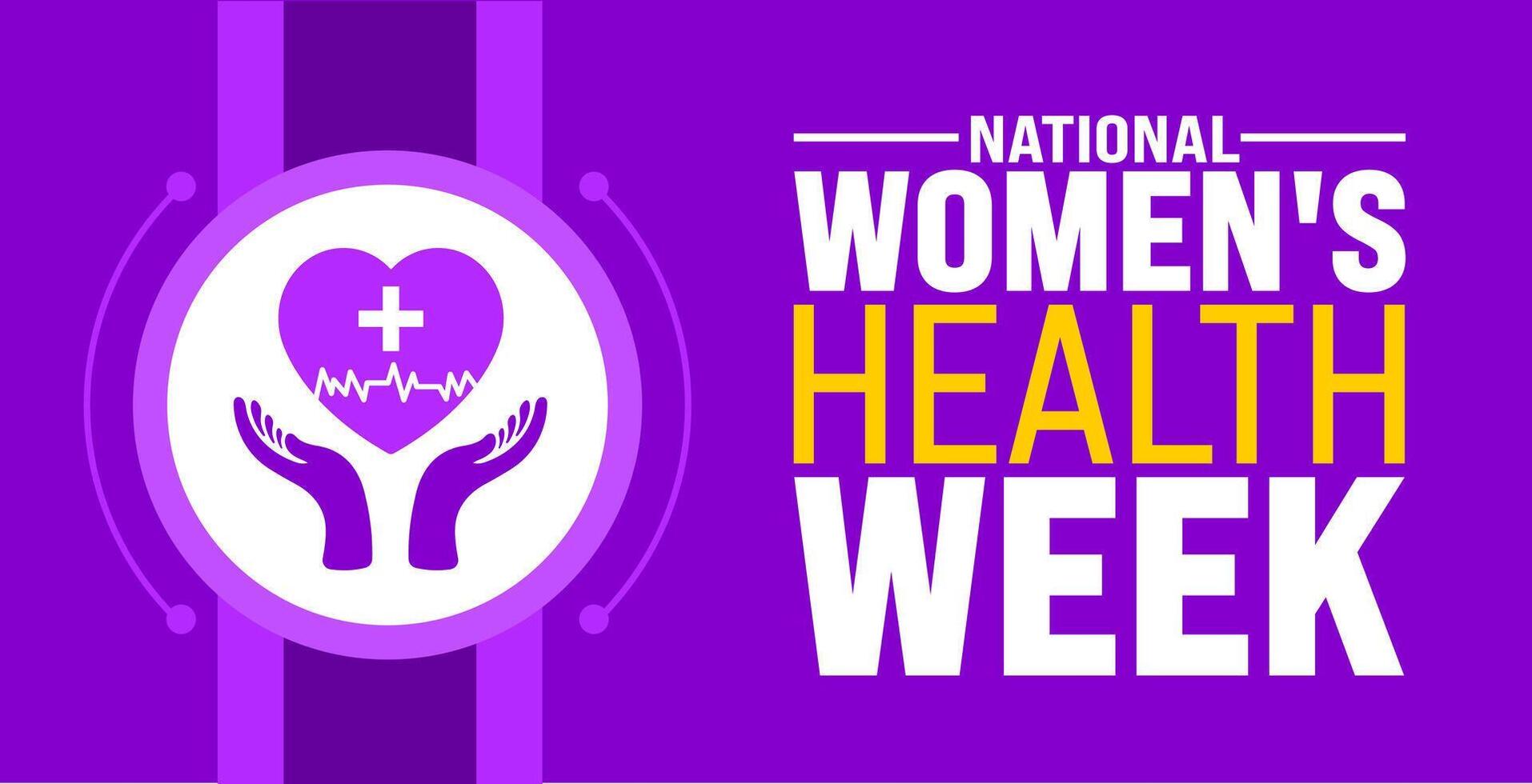 May is National Women's Health Week background template. Holiday concept. use to background, banner, placard, card, and poster design template with text inscription and standard color. vector