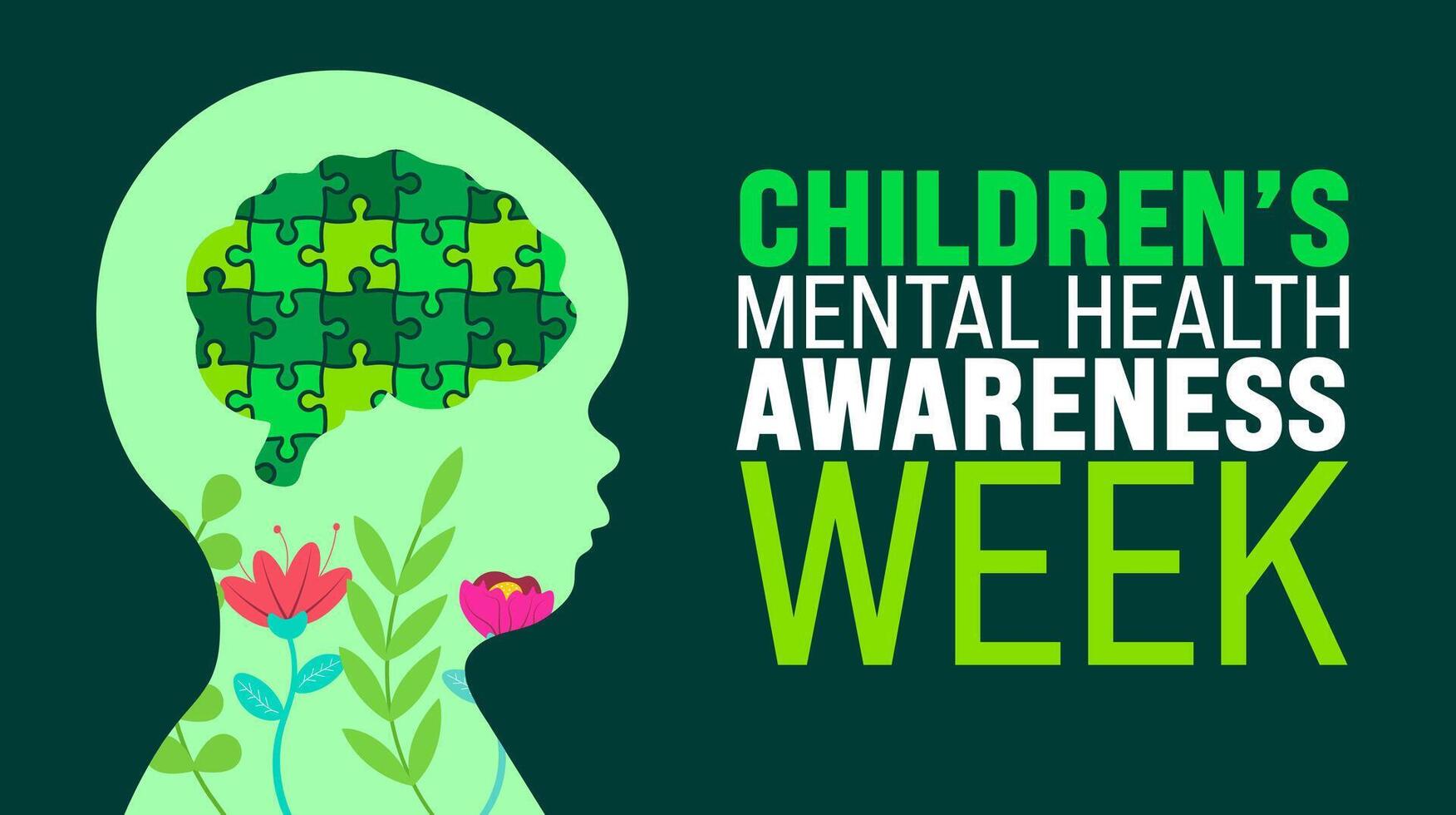 May is Childrens Mental Health Awareness Week background template. Holiday concept. use to background, banner, placard, card, and poster design template with text inscription vector