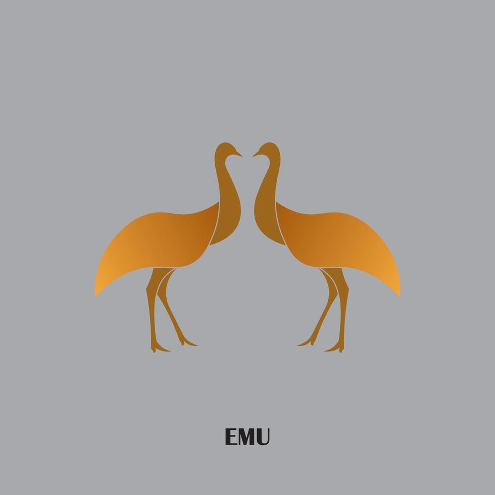 emú pájaro logo con minimalista diseño vector