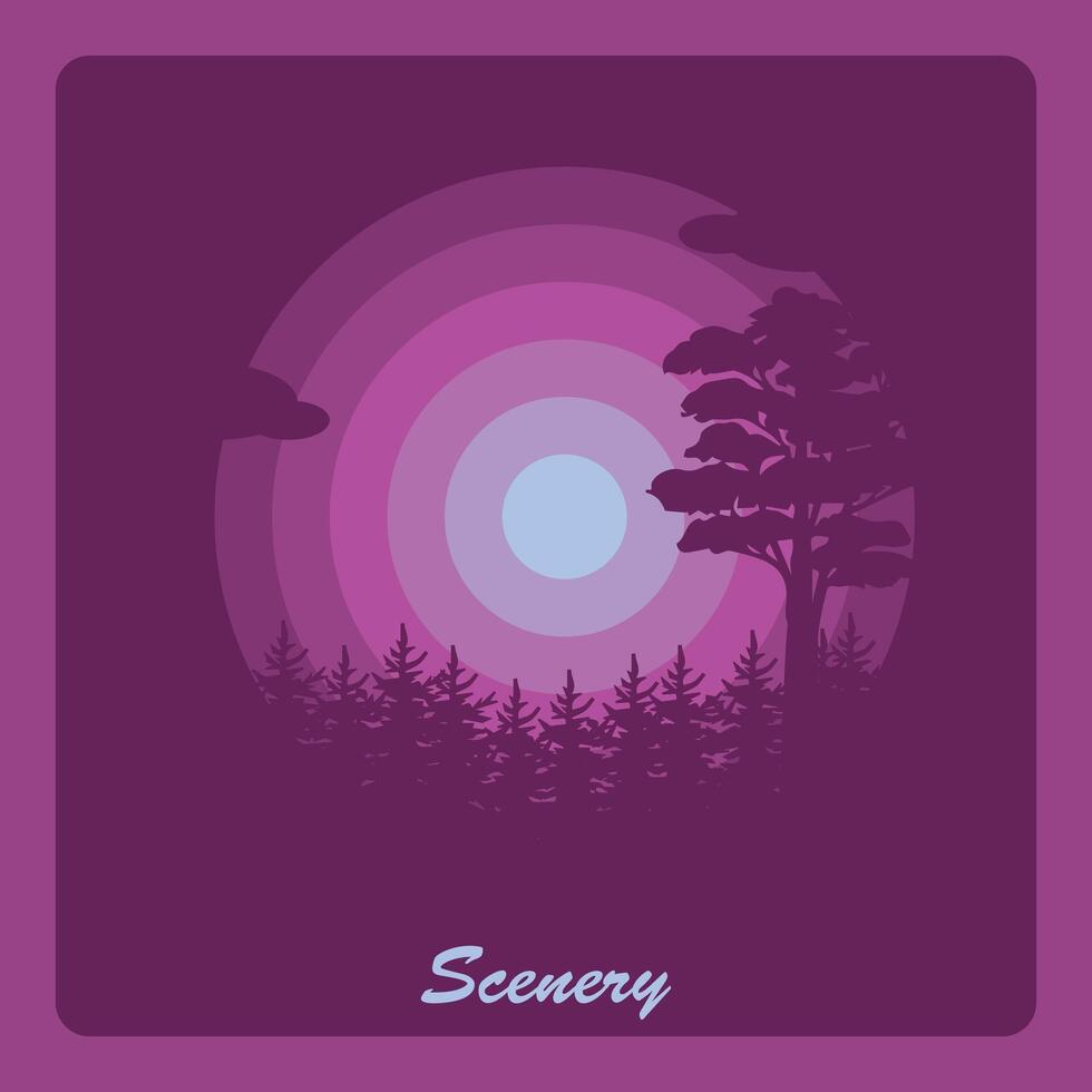 bosque silueta para emblema,bosque logo ilustracion vector