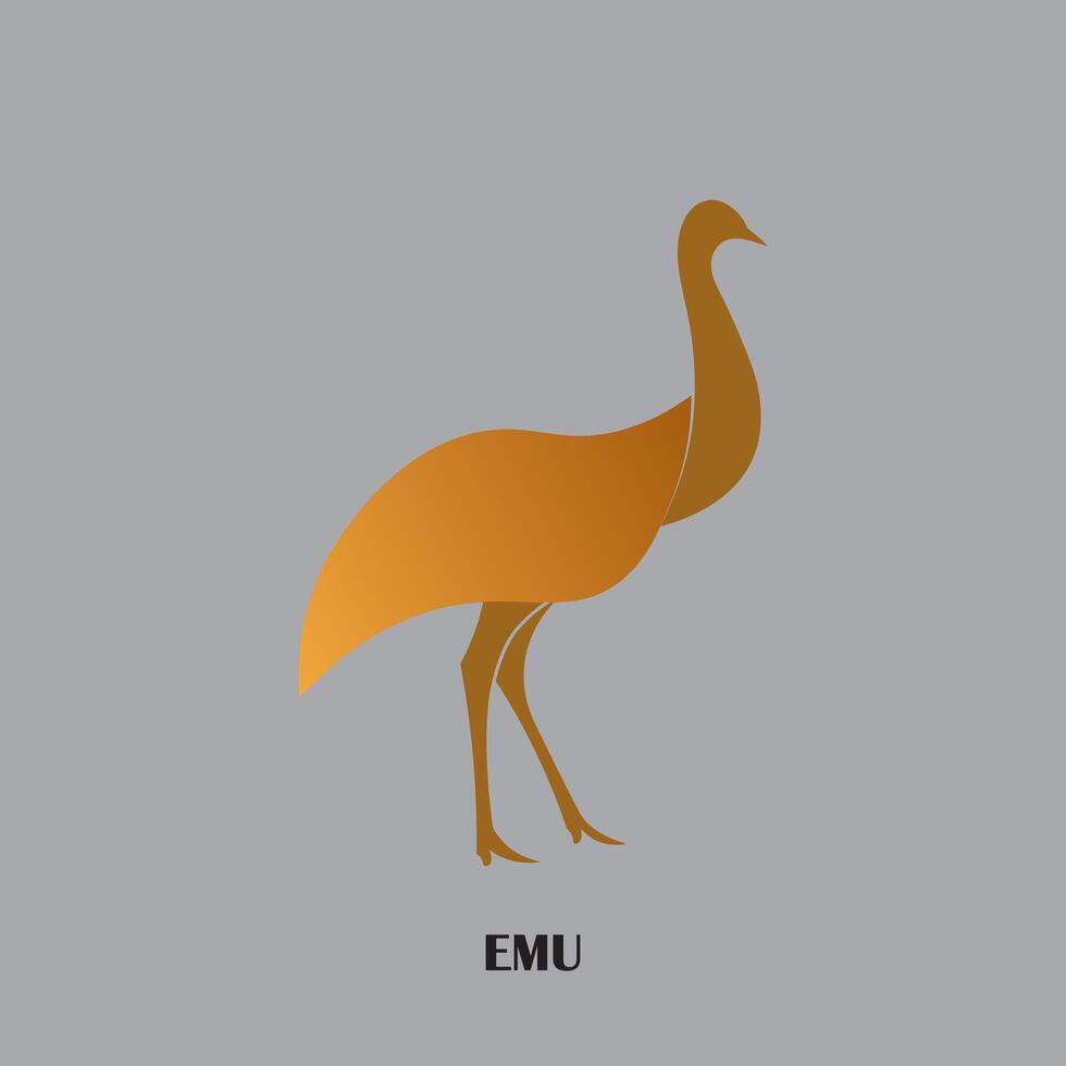 emú pájaro logo con minimalista diseño vector