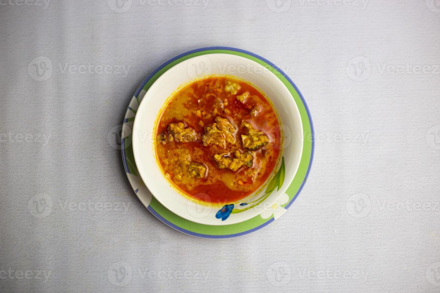 Khashir Moong Dal gosht served in plate isolated on background top view of bangladeshi, indian and pakistani traditional spicy food photo