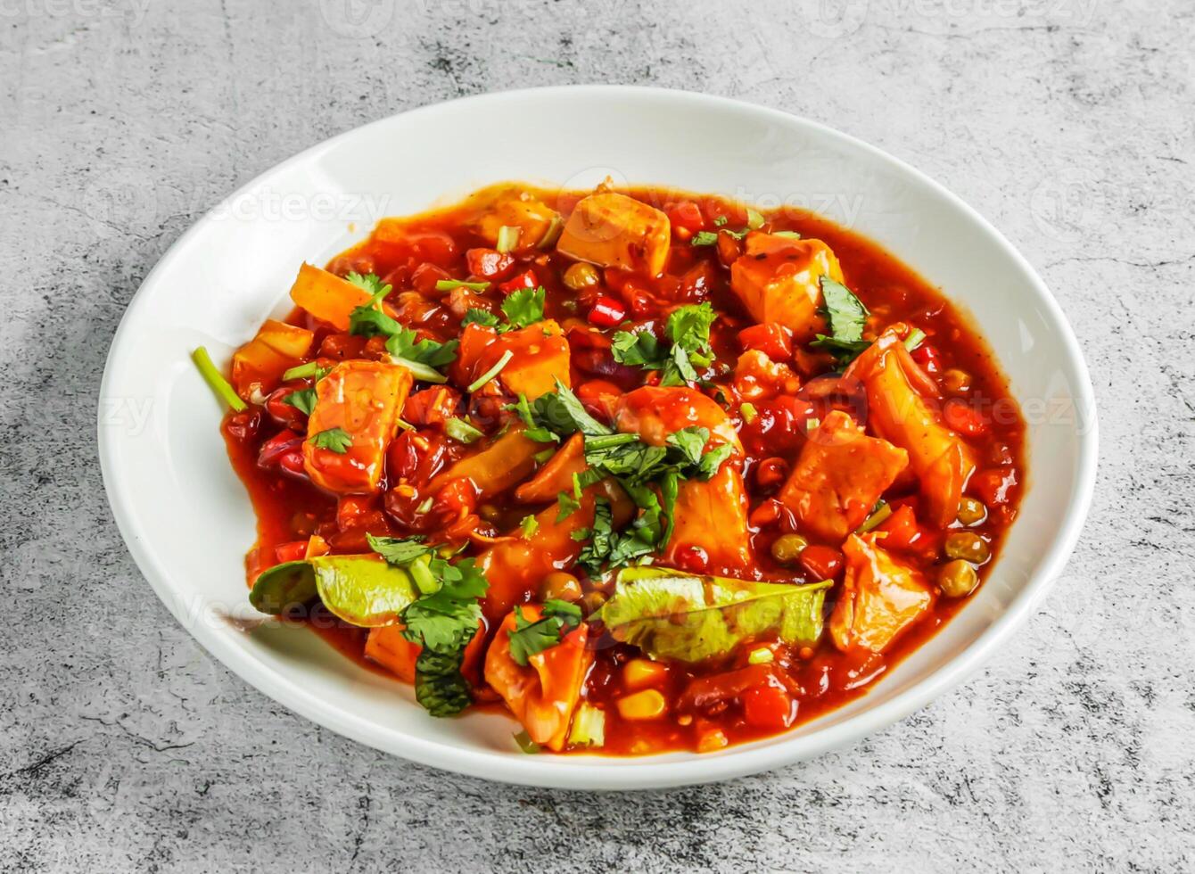 Ayam tiga rasa served in dish isolated on background top view of desi indian food photo