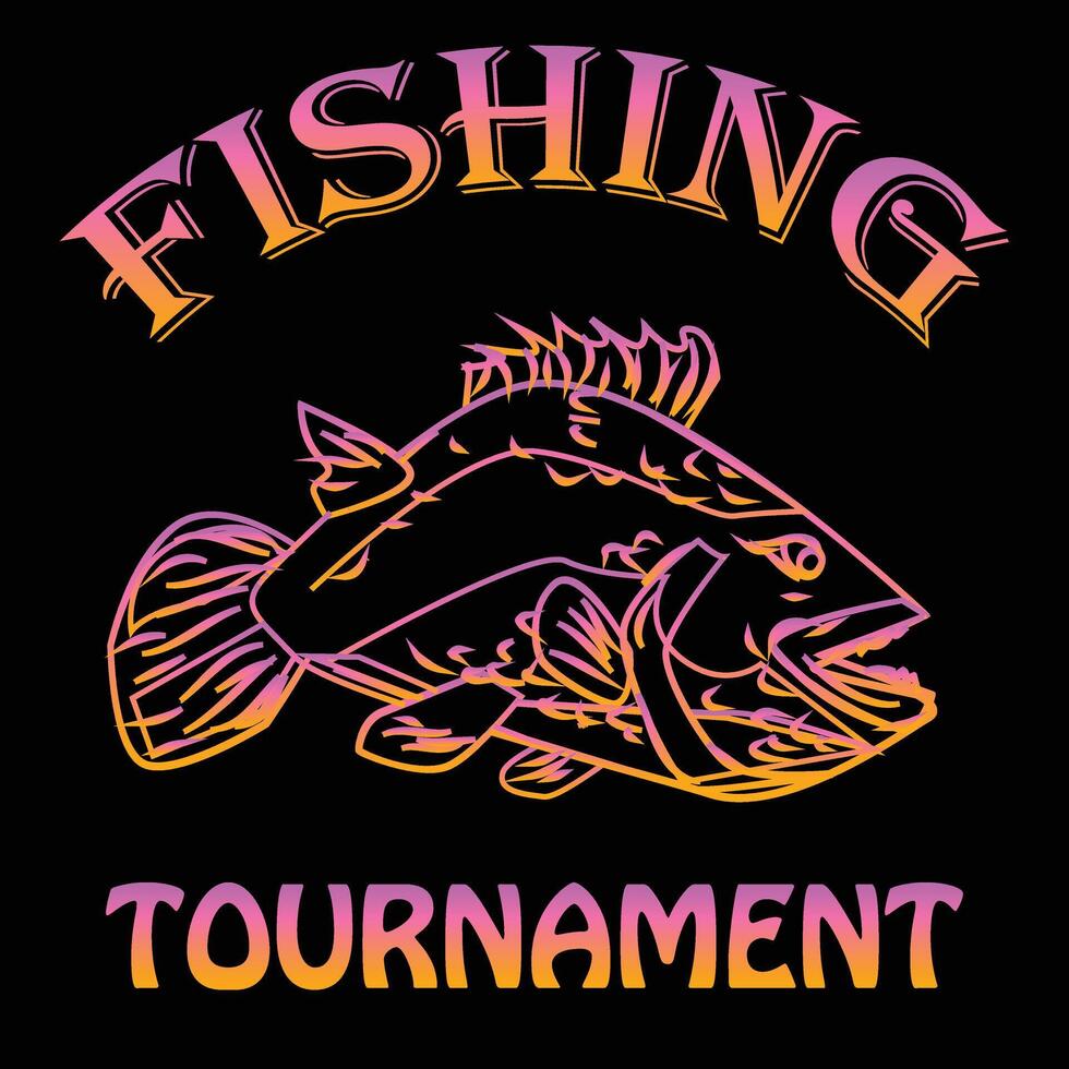 Fishing Tournament Sign and Badge vector